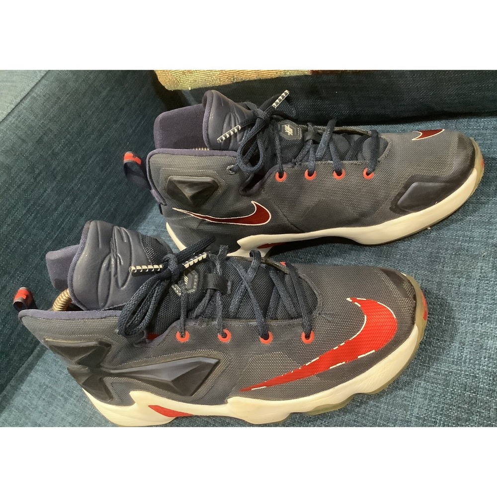 Nike Lebron Soldier XIII Navy Blue Red White Size 6Y Shoes 808709-461